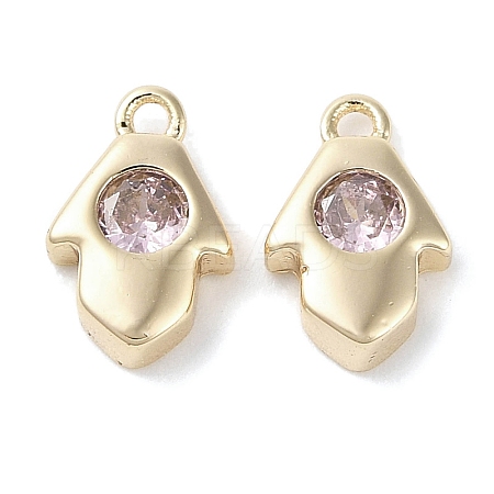 Brass Micro Pave Cubic Zirconia Charms KK-G491-27G-03-1