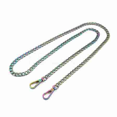 Zine Alloy Curb Chain Bag Handles FIND-WH0126-33C-M-1