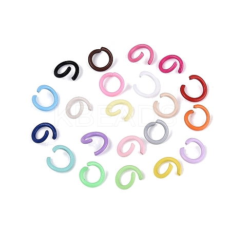 Spray Painted Iron Open Jump Rings IFIN-T017-04C-1