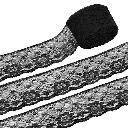 20 Yards Polyester Flower Lace Ribbon for Jewelry Making OCOR-HY0001-23B-1