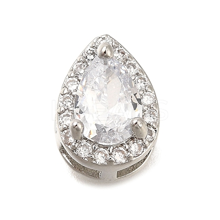 Brass Micro Pave Clear Cubic Zirconia Pendants KK-M301-05P-1