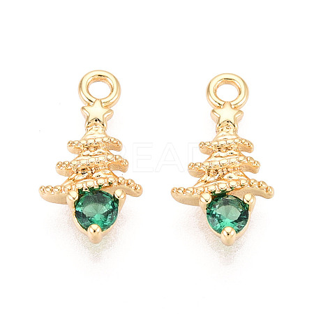Brass Micro Pave Cubic Zirconia Charms KK-N263-144B-G-1