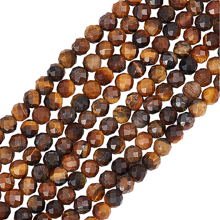 2 Strands Natural Yellow Tiger Eye Beads Strands G-BBC0001-29-1