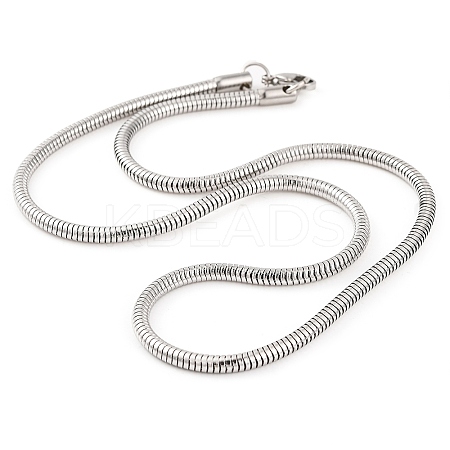 201 Stainless Steel Round Snake Chain Necklaces for Women NJEW-G140-06E-P-1-1