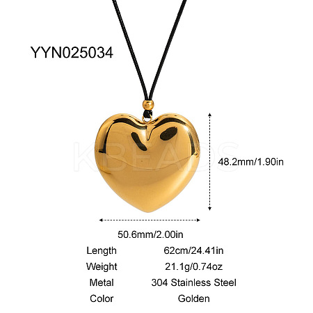 Sweet Design 304 Stainless Steel Heart Pendant Necklaces DY4160-11-1