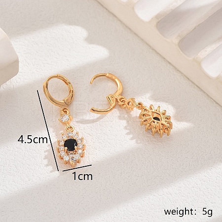 Elegant Copper Flower Hoop Earrings TF1677-3-1