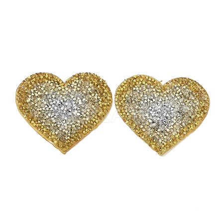 Heart Hotfix Rhinestone Iron on Patches DIY-WH0308-193A-1