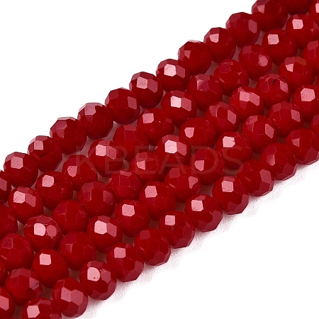 Opaque Solid Color Imitation Jade Glass Beads Strands EGLA-A044-P4mm-D02-1