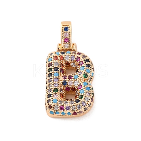 Brass Micro Pave Cubic Zirconia Pendants KK-C076-29B-G02-1
