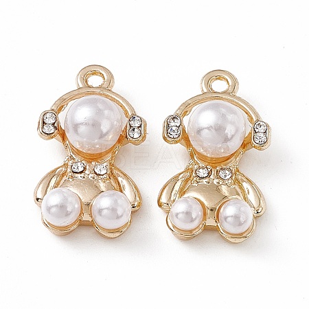 ABS Plastic Imitation Pearl Pendants PALLOY-K259-06G-1