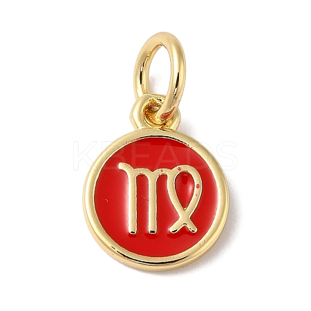 Real 18K Gold Plated Brass Enamel Charms KK-L216-001G-L03-1