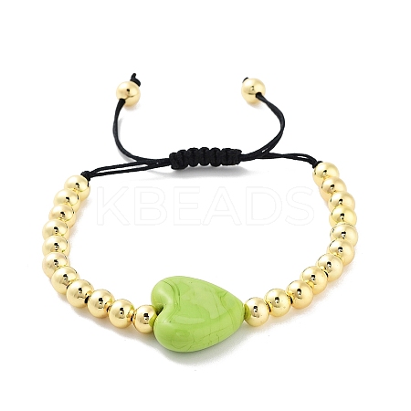 Handmade Lampwork Heart Bracelets BJEW-Q338-01A-1