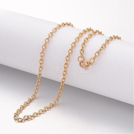 Ion Plating(IP) 304 Stainless Steel Necklace MAK-K004-10G-1