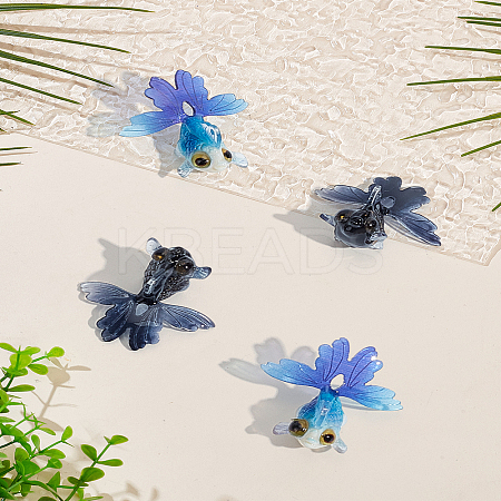 4Pcs 2 Colors Translucent Resin Pendants FIND-LP0009-93A-1
