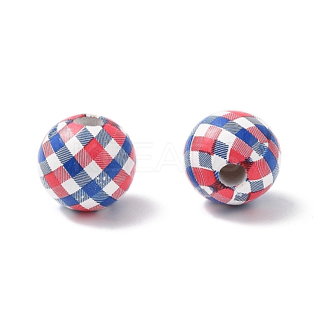 Independence Day Themes Wood European Beads LS-WOOD-I014-01B-1