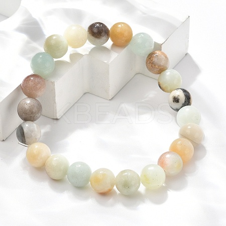 Natural Flower Amazonite Beads Stretch Bracelets BJEW-F380-01-B09-1