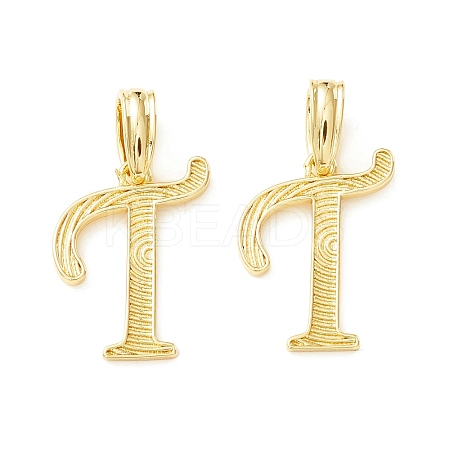 Rack Plating Eco-Friendly Brass Letter Pendants KK-K265-02G-T-1