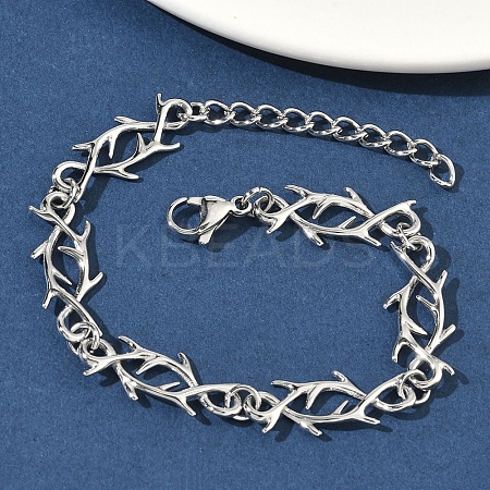 304 Stainless Steel Link Chain Bracelets for Women BJEW-D385-07P-1