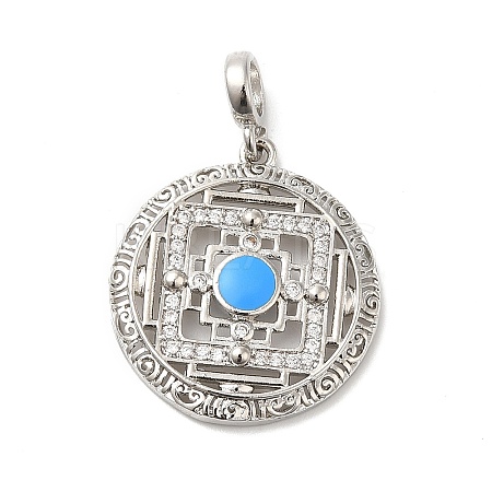 Rack Plating Brass Cubic Zirconia with Enaml Pendants KK-Q772-19P-1