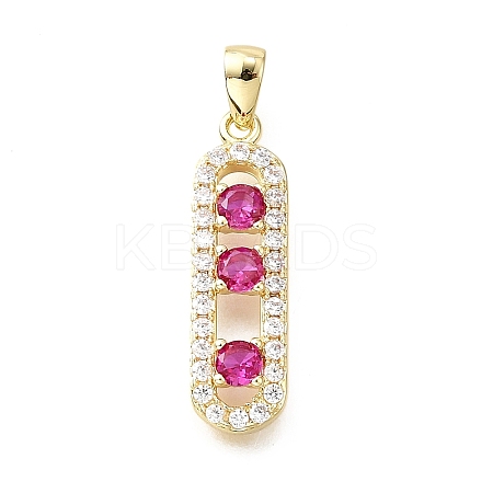 Brass Micro Pave Cubic Zirconia Pendants KK-V011-30G-C-1