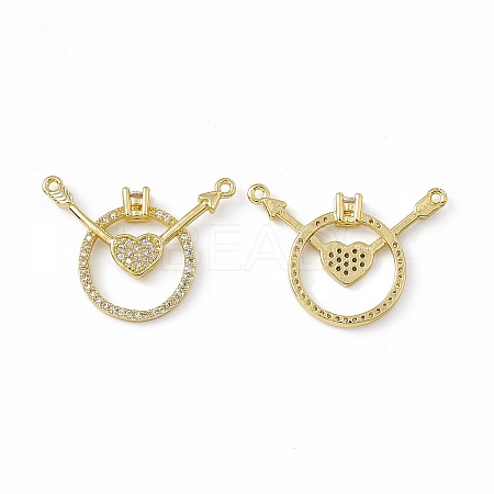 Brass Micro Pave Clear Cubic Zirconia 2-Loop Pendants KK-E068-VC023-1