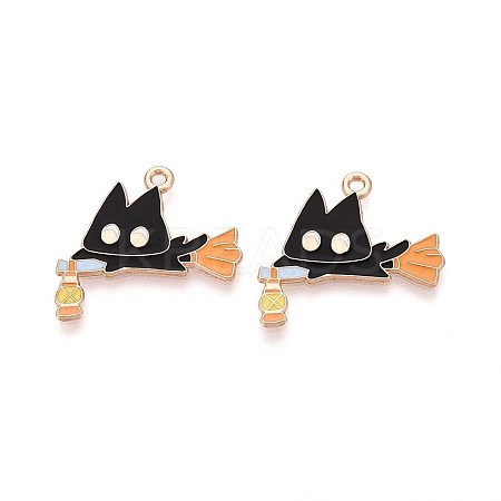 Halloween Theme Alloy Enamel Pendants ENAM-T022-54G-04-1