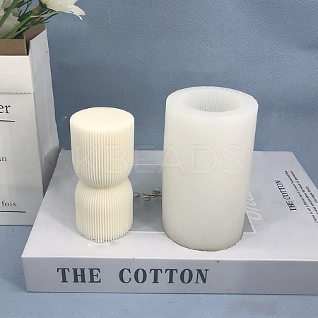 DIY Sand Glass Shaped Striped Pillar Candle Silicone Molds SIMO-P001-01B-1