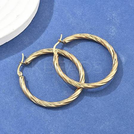304 Stainless Steel Hoop Earrings EJEW-H322-17G-1