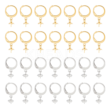40Pcs 2 Colors 304 Stainless Steel Leverback Earring Findings STAS-UN0046-30-1
