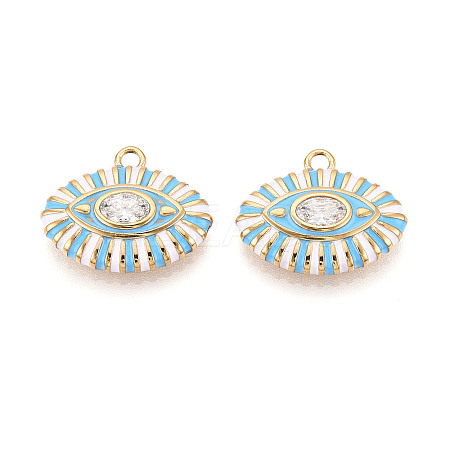 304 Stainless Steel Pave Crystal Rhinestone and Enamel Pendants STAS-T068-32A-1