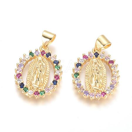 Brass Micro Pave Cubic Zirconia Pendants KK-I657-32G-A-1