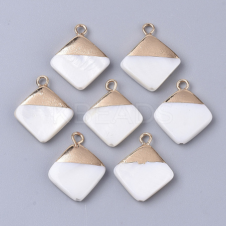 Electroplate Freshwater Shell Pendants LS-X1-SHEL-S276-64-1