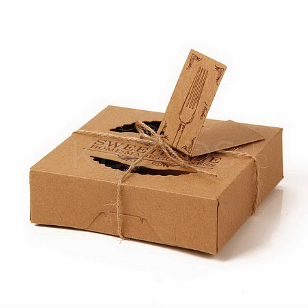 Kraft Paper Cookie Box CON-WH0076-60-1