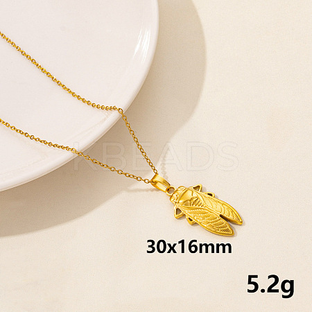 Stainless Steel Insect Pendant Necklace Unisex Jewelry TG2584-6-1
