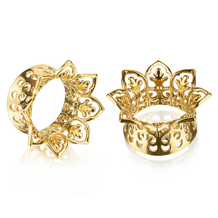 Hollow Out Flower Brass Alloy Ear Tunnels FS-WG7C815-03-1