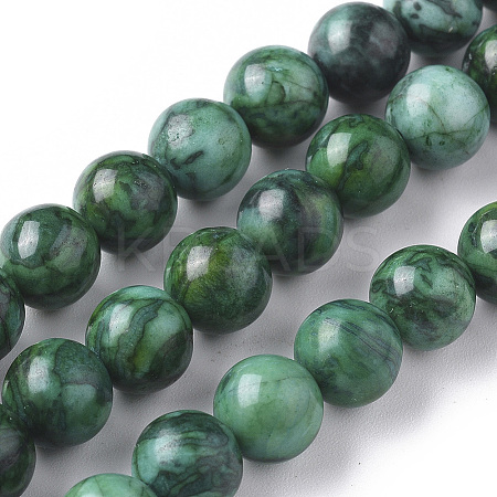 Natural China Silver Leaf Jasper Beads Strands X-G-F668-29-8mm-1