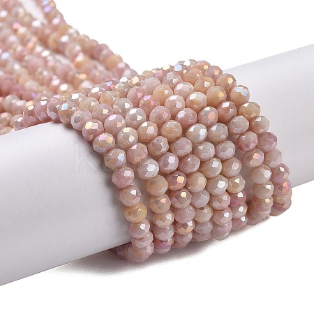 Faceted Electroplated Glass Beads Strands GLAA-C023-02-C10-1