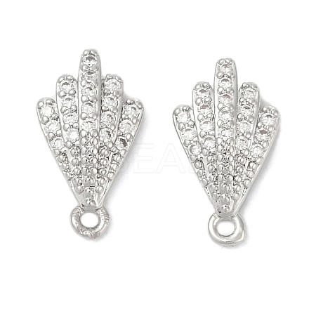 Brass Micro Pave Cubic Zirconia Stud Earring Findings LS-KK-Z094-13P-1