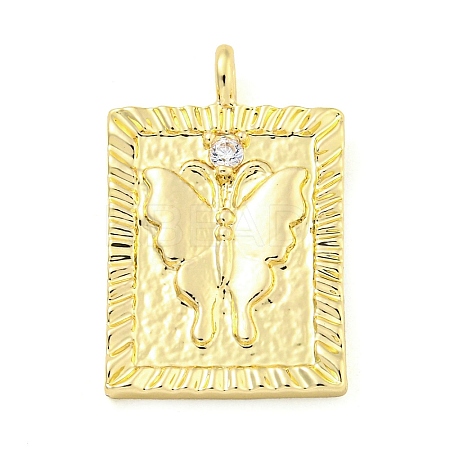 Brass Micro Pave Clear Cubic Zirconia Pendants FIND-Z044-06B-1