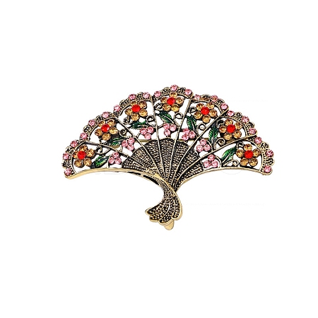 Fan Rhinestone Pins PW-WG80685-01-1