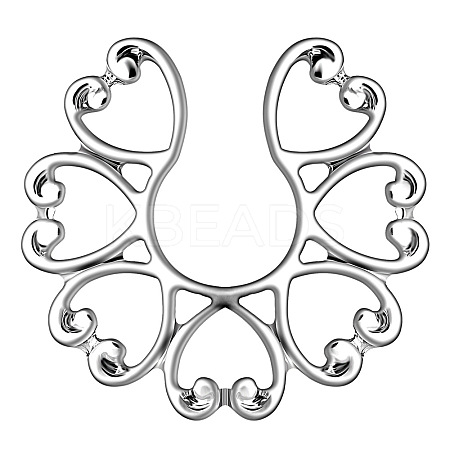 Stainless Steel Flower Clip On Nipple Rings WG76523-03-1