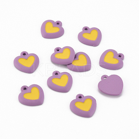Spray Painted Alloy Enamel Charms PALLOY-T075-129C-RS-1