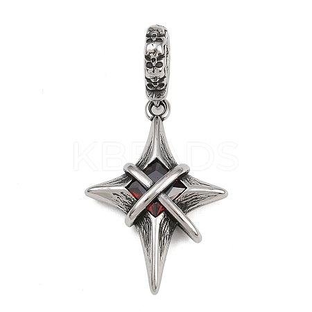 Star 316 Surgical Stainless Steel Cubic Zirconia Pendant Decoration STAS-Z165-16AS-B03-1