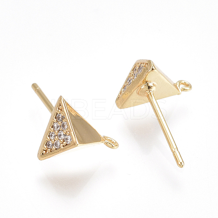 Brass Stud Earring Findings X-KK-T038-269G-1