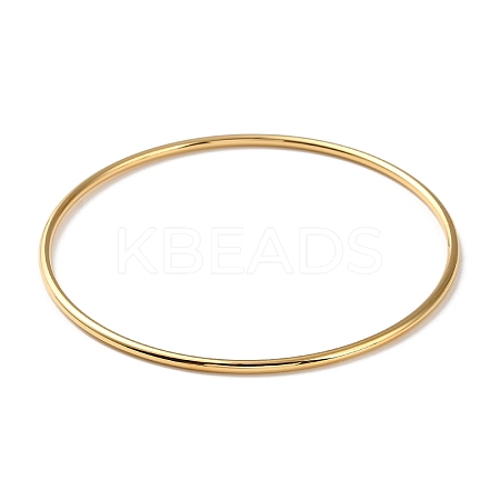 Ion Plating(IP) 304 Stainless Steel Simple Plain Bangle for Women BJEW-F461-01B-G-1