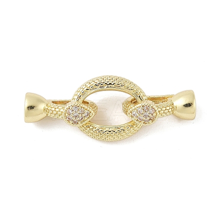 Brass Micro Pave Clear Cubic Zirconia Fold Over Clasps LS-KK-M326-01G-1