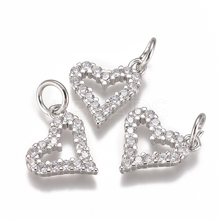 Brass Micro Pave Cubic Zirconia Charms ZIRC-F111-19P-1