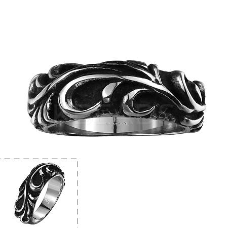 Punk Rock Style 316L Surgical Stainless Steel Leaf Finger Rings RJEW-BB05837-9-1