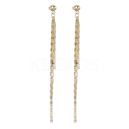 Brass Tassel Chain Drop Earrings for Women EJEW-JE05745-1