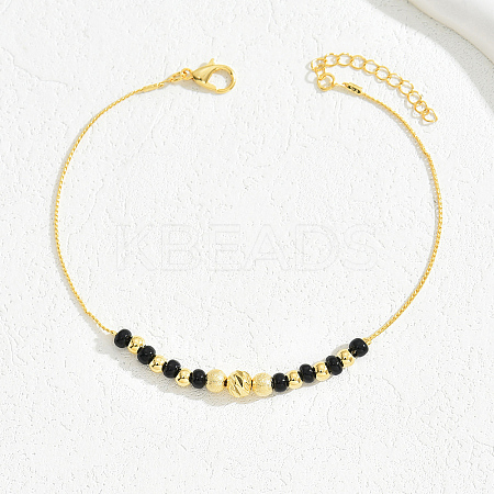 Gold Plated Brass Beads Anklets for Women YN6291-7-1